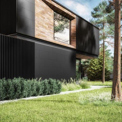 Schwarz Wand- Boden- & Fassadenfliese – Bild 2